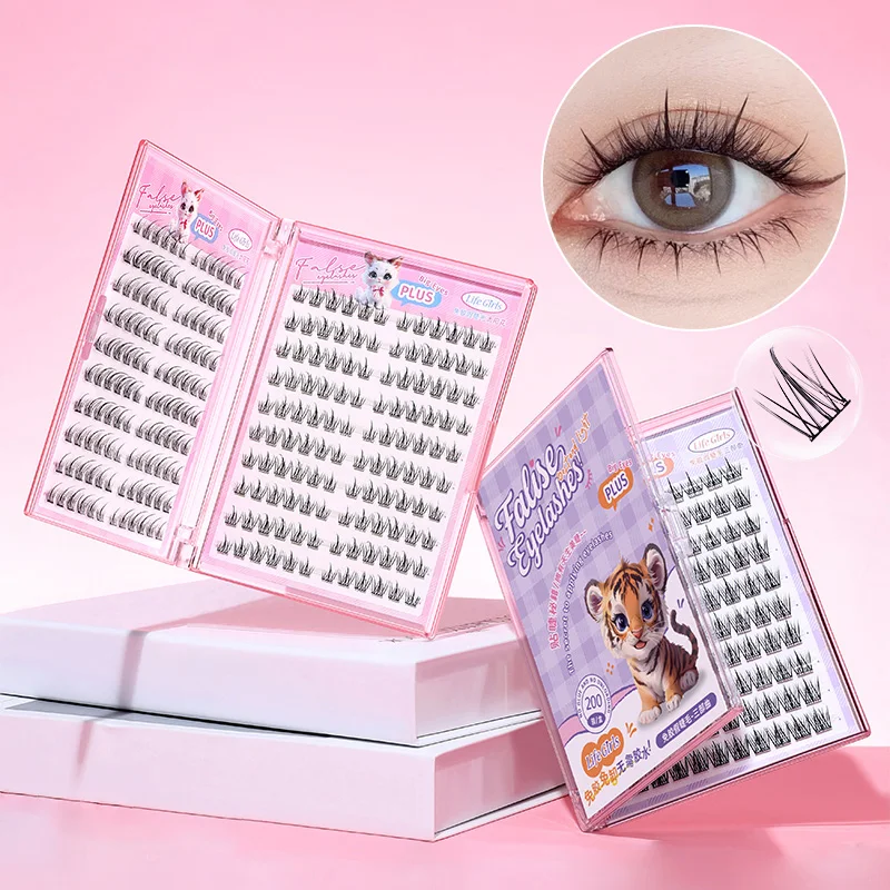 Life Girls Large-capacity glue-free false eyelash Sunflower Natural Simulation segmented curling thick eyelash Book