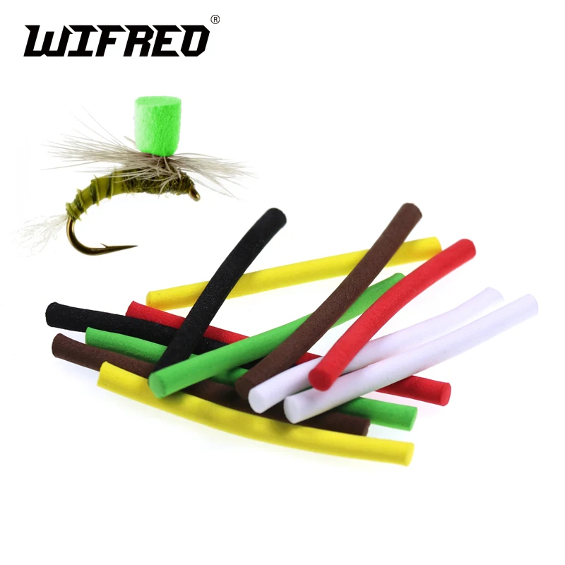 Wifreo 12PCS 4mm*5cm Parachute Foam Stick Fly Fishing Zig Rig Foam Sticks Hair Rig Floating Fly Fishing Lure Material Foam Wing