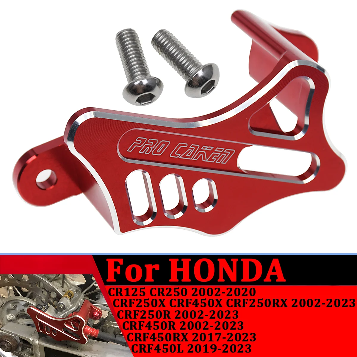 

CNC Rear Brake Caliper Guard Protector For Honda CR CRF 125R 250R 250RX 250X 450X 450L 450RX 2002-2023Motorcycle Universal Parts