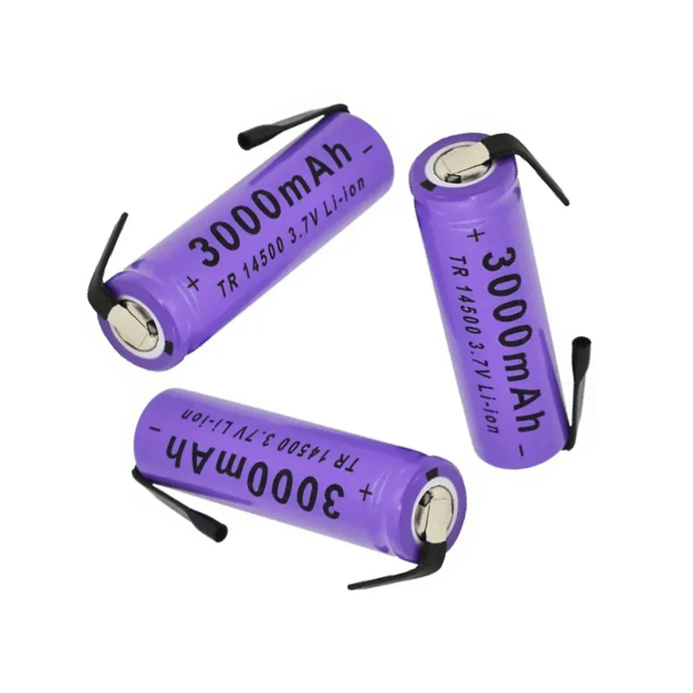 3.7 فولت 3000 مللي أمبير ICR 14500 بطارية ليثيوم بطاريات قابلة للشحن لحام النيكل ورقة بطاريات لشعلة مصباح ليد جيب #4