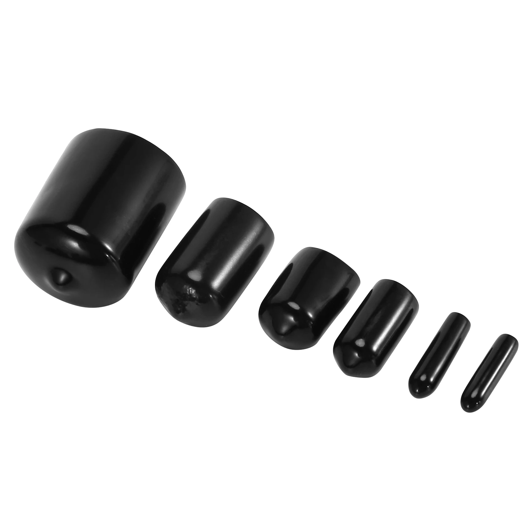 156 Pieces of Vinyl Elastic End Cap Bolts Screws Rubber Thread Protection Safety Caps 9 Sizes 2/25 to 4/5 Inches (Black)