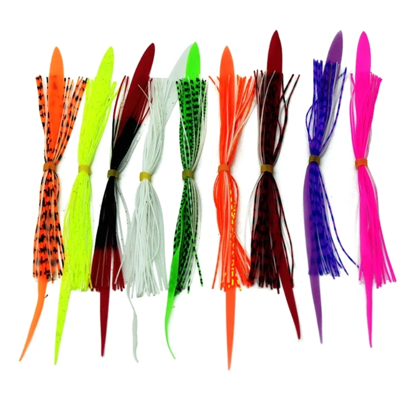 10Pcs Elastics Silicone Jigs Skirts Luminously Spinnerbait Umbrella Skirts Fishing Lures Skirt Fishing Accessories Enduring