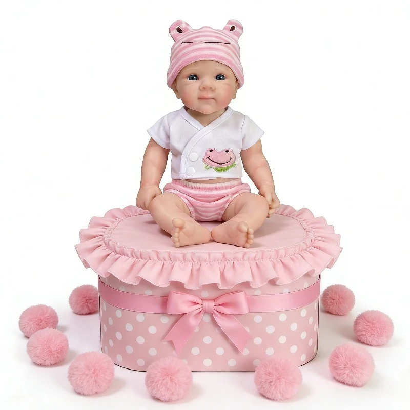 30cm Blue Eyes Baby Girl Doll Bettie  Waterproof Solid Silicone Body Soft Touch Toy