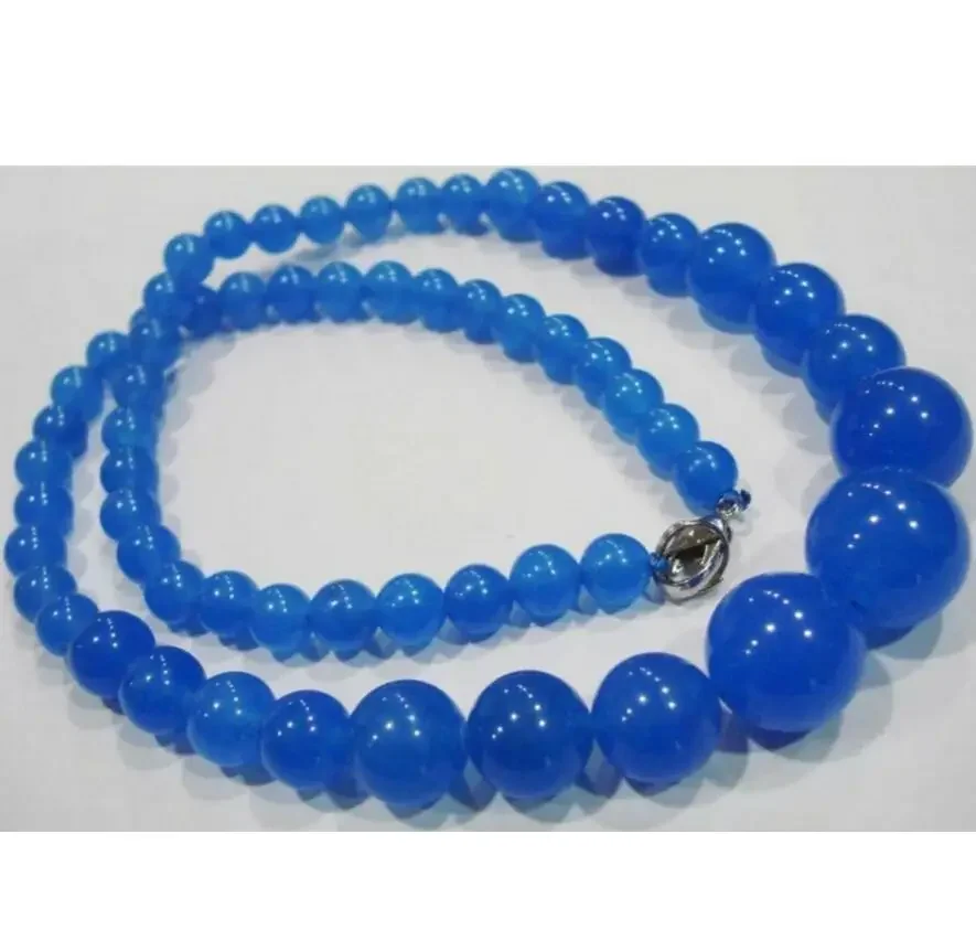 

Fashion jewelry 6-14mm Blue Sapphire Gemstone Necklace 18"