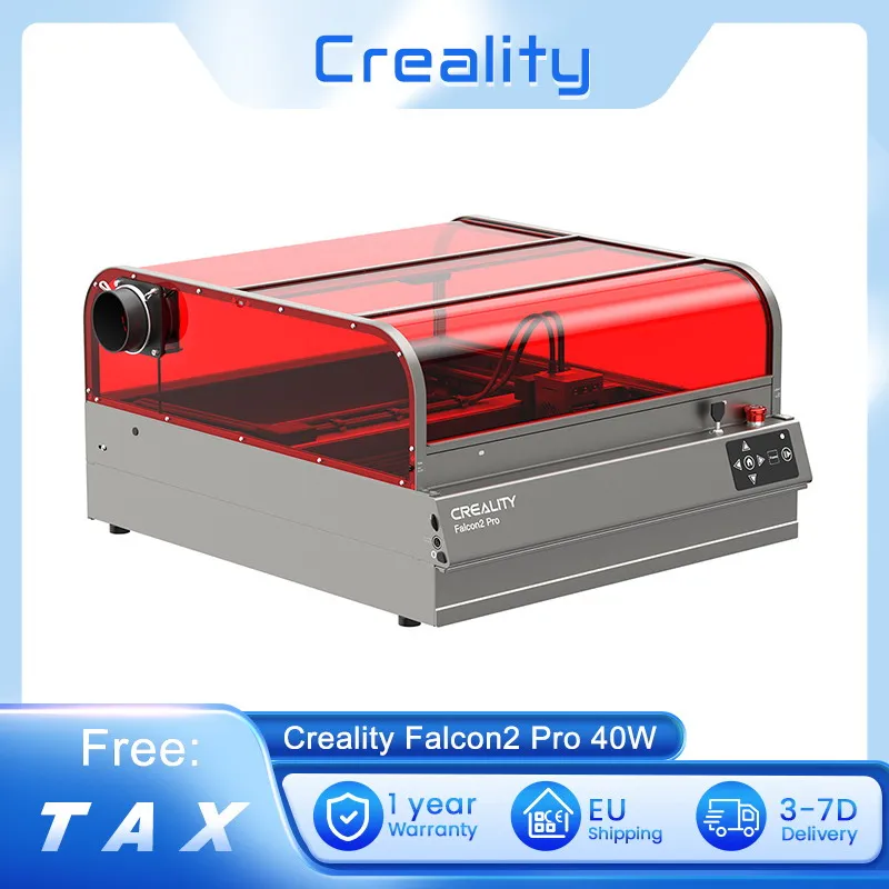 Creality Falcon2 Pro 40W Laser Engraver Cutter, FDA Class1 Safety Certification, Smoke Exhaust, Integrated Air Assist, 400*415mm