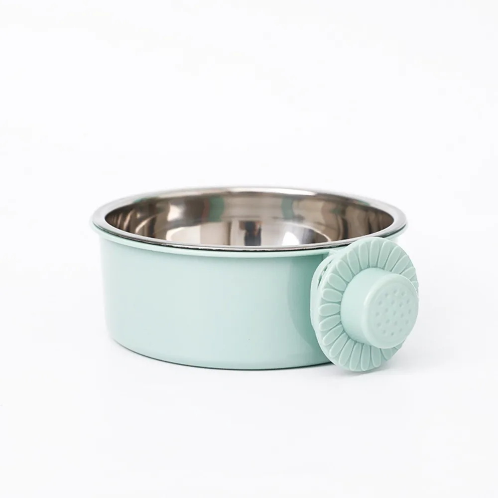 

Hanging Dog Crate Food and Water Bowl Anti-spill Kennel Removable Dish Small Pet Bowl Stainless Steel Feeding Cup Pet Supplies