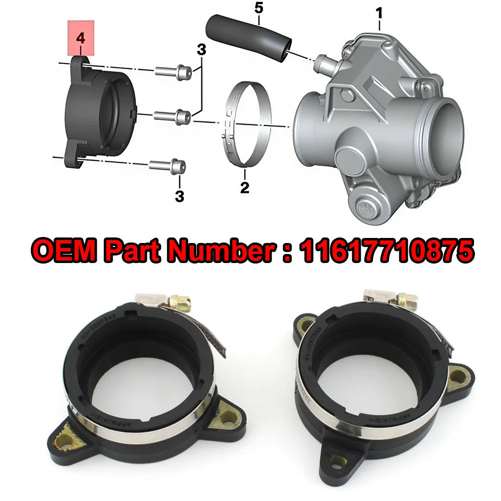 Part Number 11617710875 INTAKE MANIFOLD 44.8MM For BMW R1200GS ADV R1200 R nineT GS R RT SCRAMBLER 2015-2020