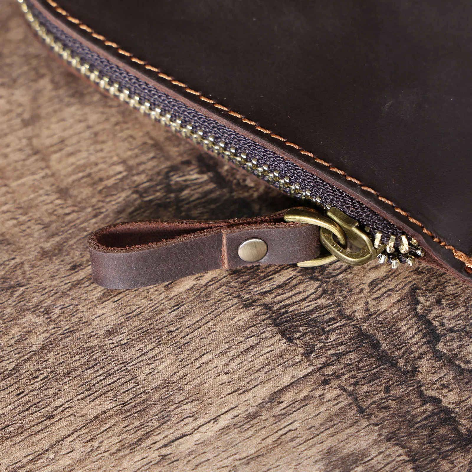 Echtes Leder Kartenhalter Einfache Mini-Geldbörse Mit YKK-Reißverschluss Crzay House Leder Perfekt zum Tragen von Münzen, Karten, Schlüsseln – Detail 11