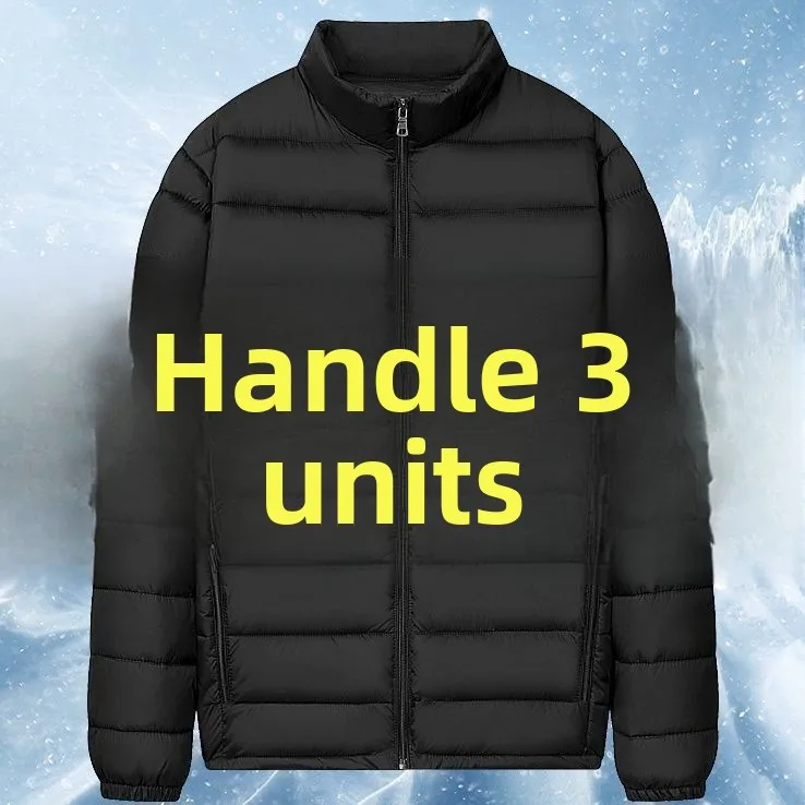

Men's Lightweight Padded Cotton Jacket Stand Collar Short Casual Warm Hooded 2024 Autumn Winter Outerwear Slim Fit Chinese Brand