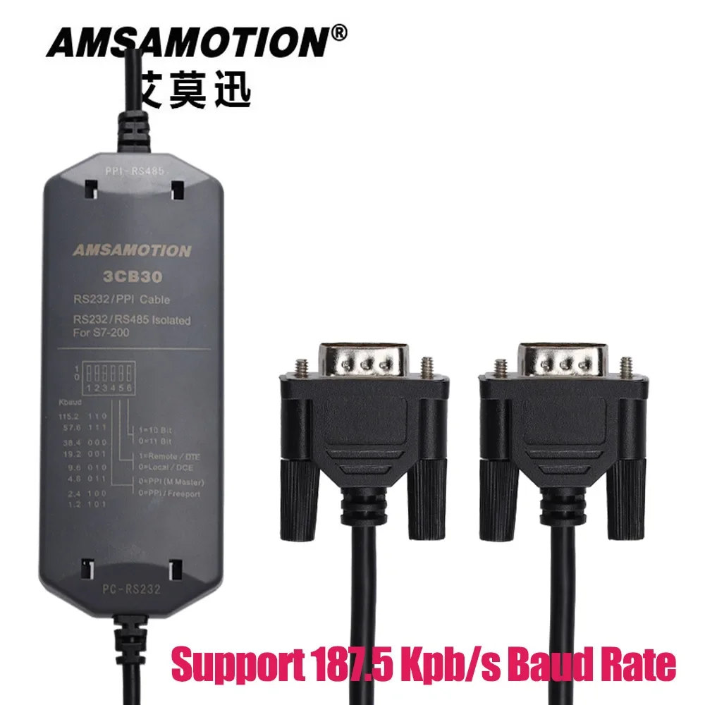 Imagem -04 - Amsammotion-cabo de Programação Plc Pc-ppi e Adaptador para Siemens Download Line Suporte 187.5kbps S7200 6es79013cb300xa0 Win7 e xp