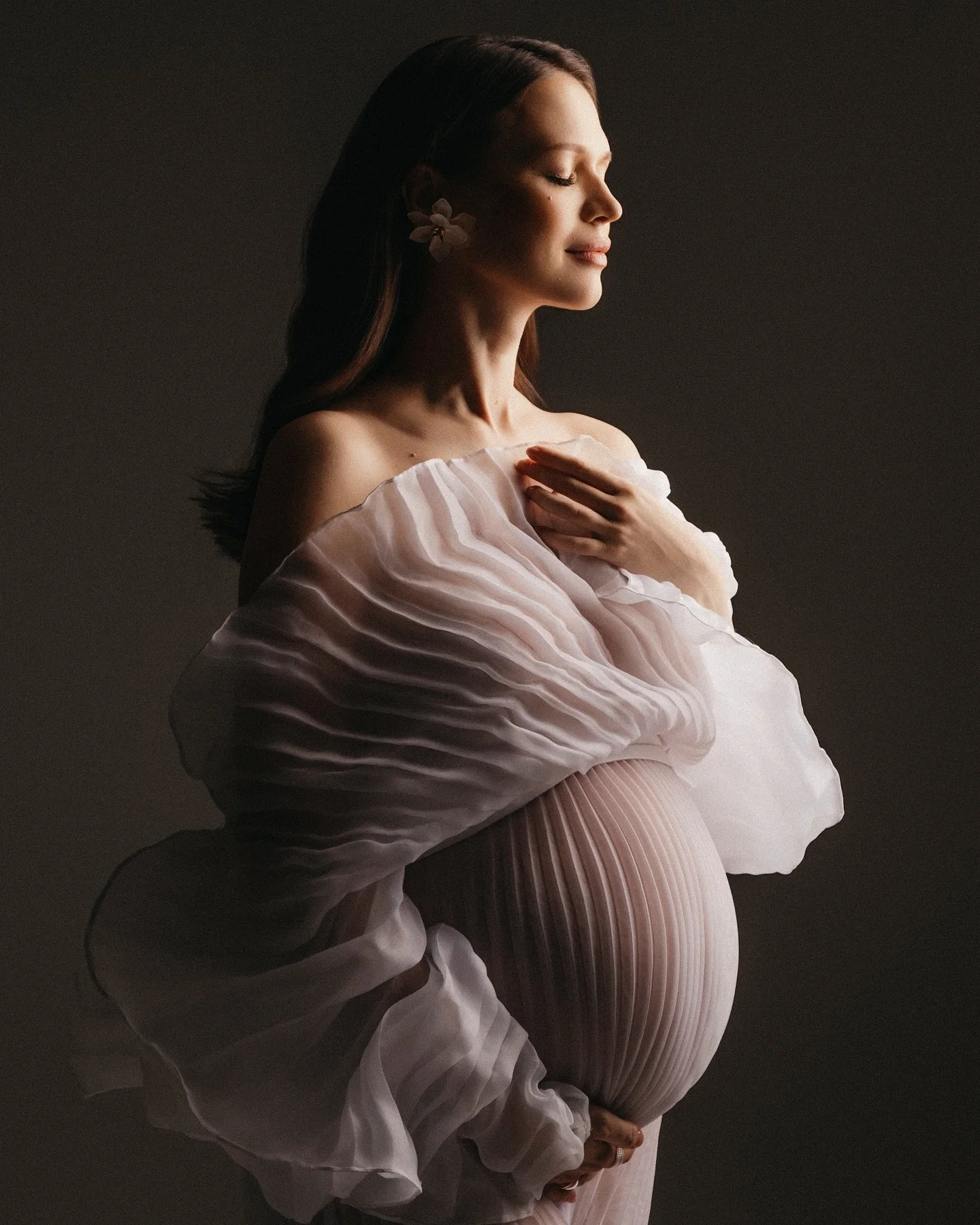 Venda quente Branco Plissado Vestidos para Grávidas Photoshoot пла Avyе для бем dikrosoft ver através de organza vestidos para grávidas vestido de chá de bebê