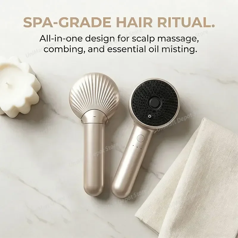 Electric Head Massage Vibrating Spray Comb Meridian Massager Hair Growth Scalp Brush Cordless Nourishing Scalp Applicator