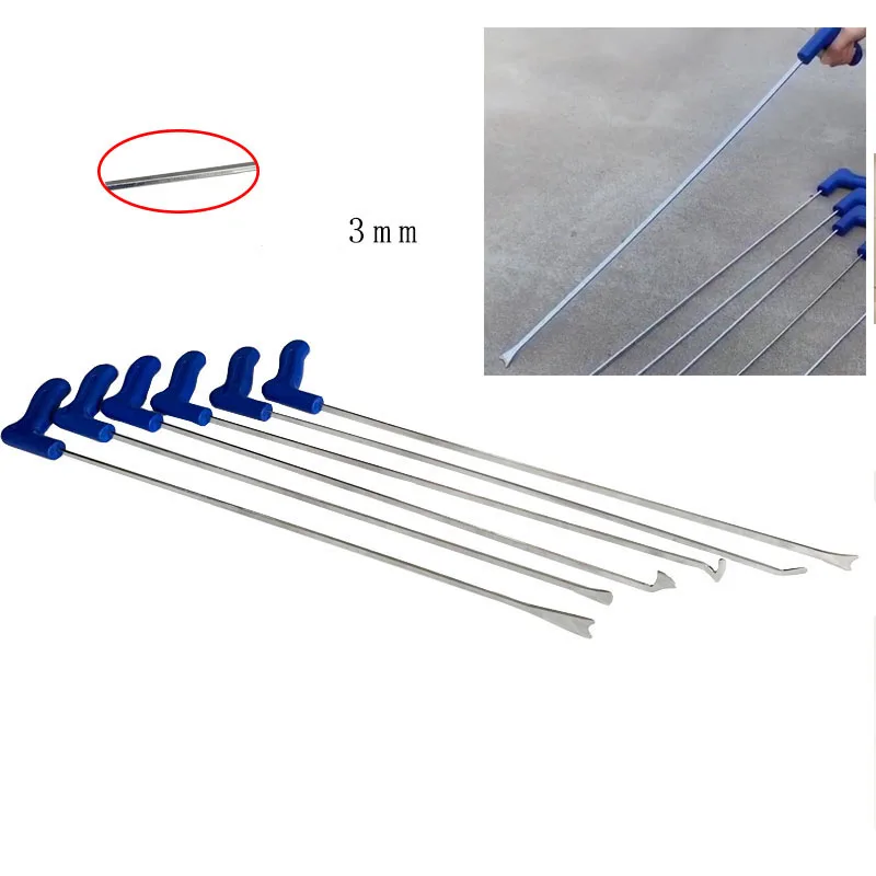 6pcs  Whale Tails hooks Flat bar tools Swallow tail rod car and hail dent repair paint-less dent removal