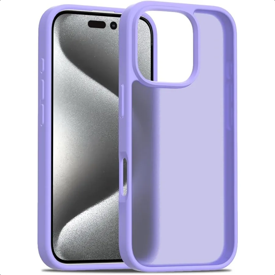 حافظة لهاتف آيفون 16 برو، غطاء هاتف شفاف غير لامع [حماية من السقوط من الدرجة العسكرية بطول 10 أقدام] نحيف ومتين ومقاوم للصدمات