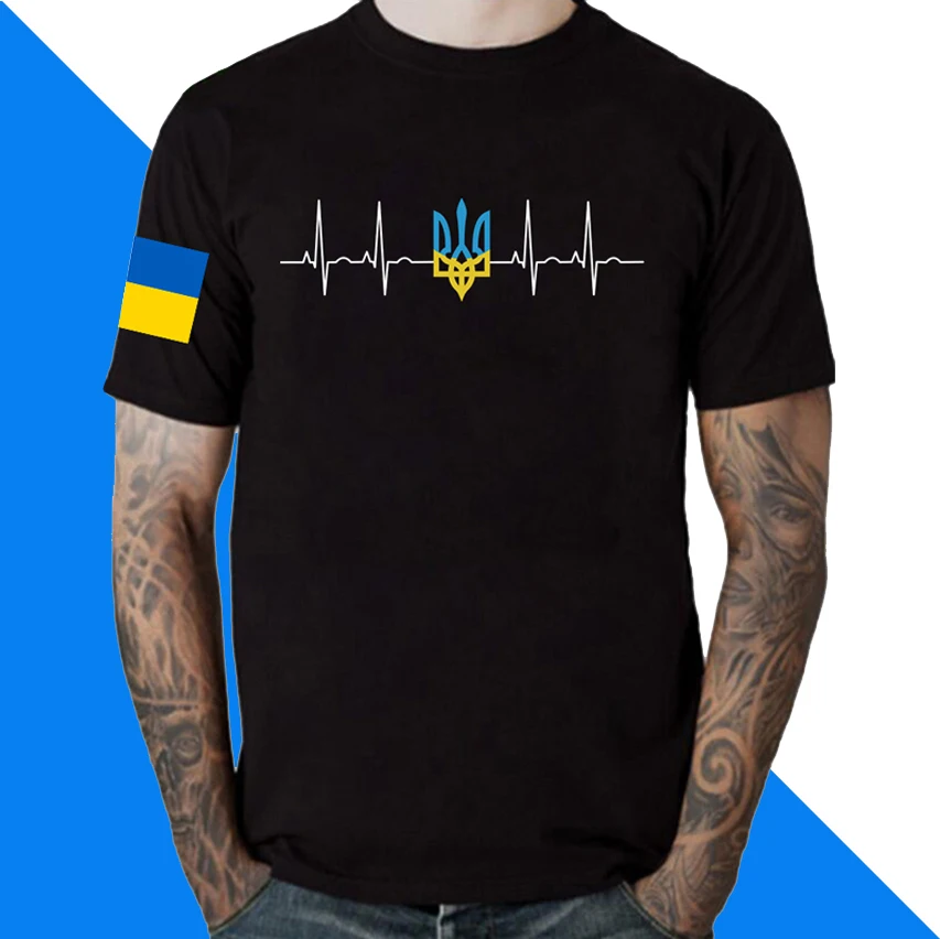 

Ukrainian Heartbeat T shirt I Love Ukraine Country Flag Heart Family T-Shirt Country Sporting UKR Ukrayina Tshirts Camisa hombre