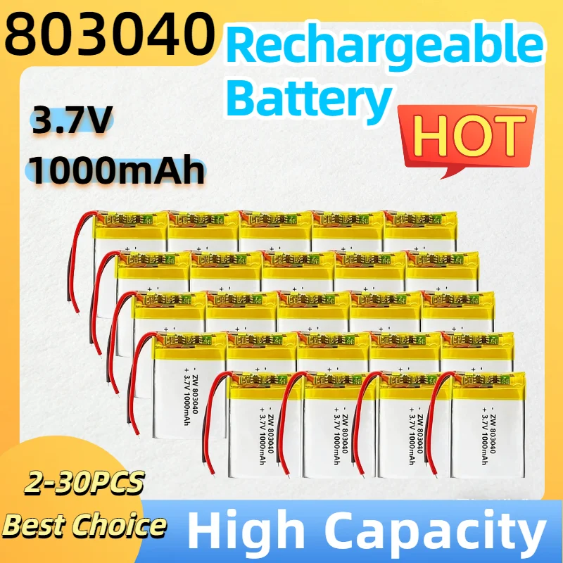 3.7V 1000Mah 803040…