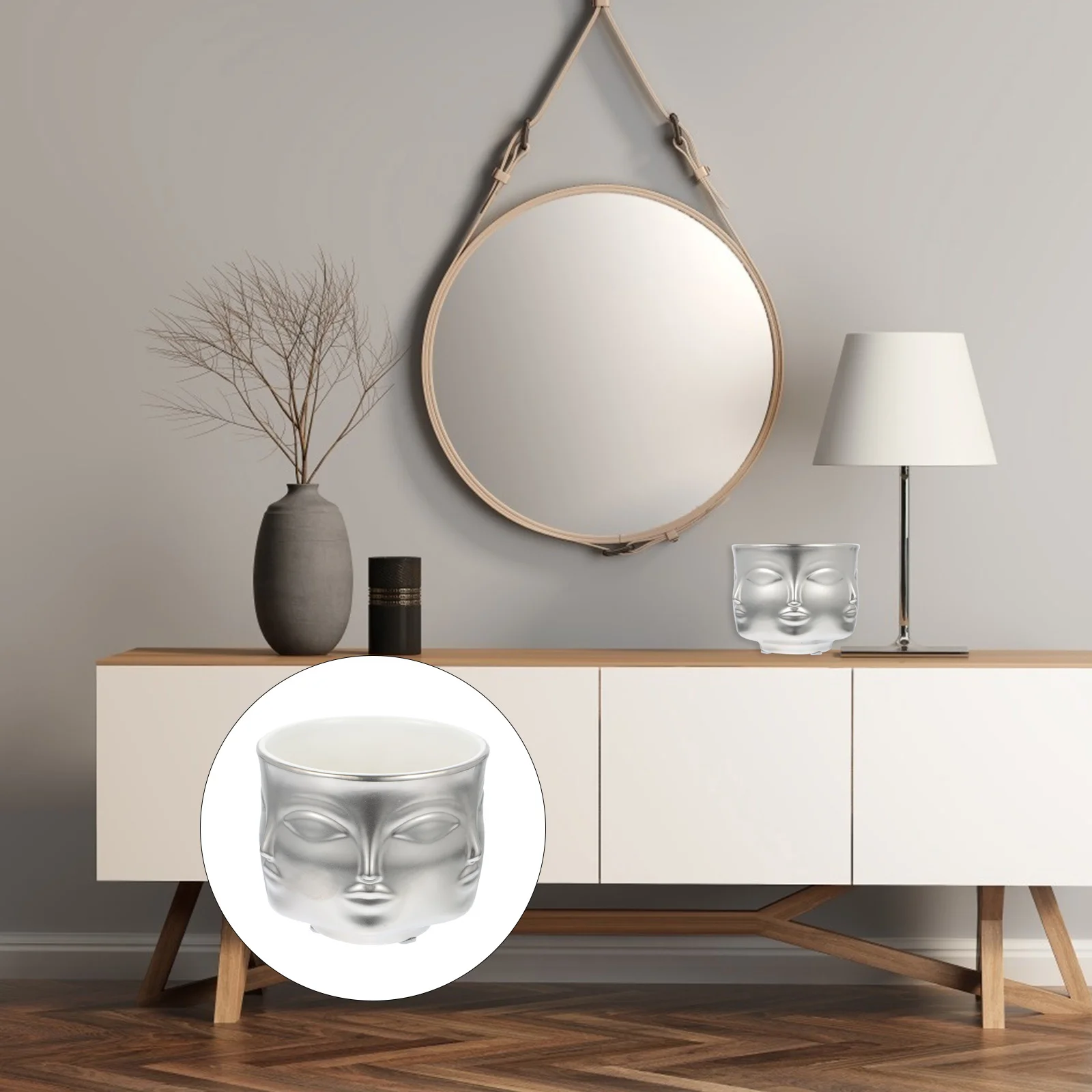 

1Pcs Simulation Flower Pot Mask Shaped Adornment Wall Hanging Decor Living Room Bedroom Decorative Flower Holder