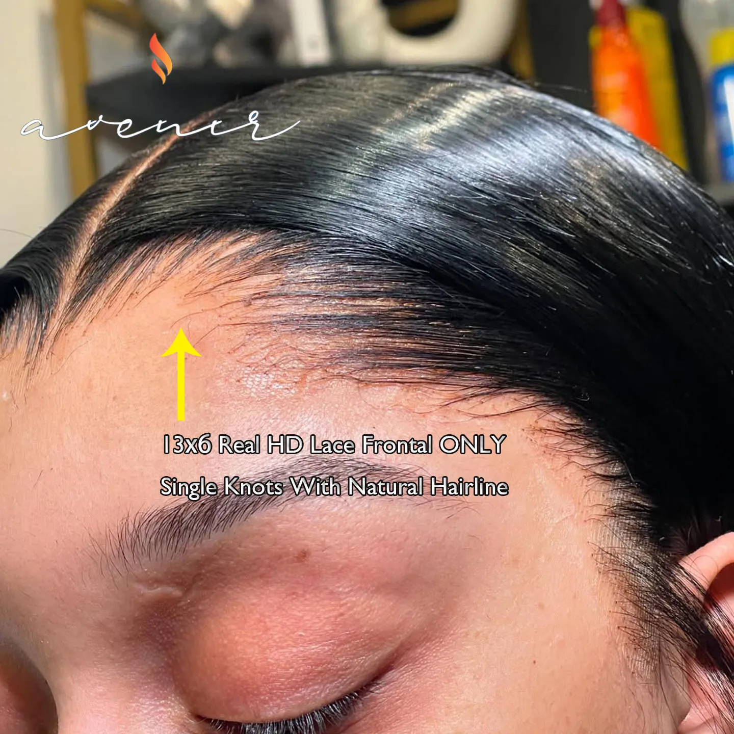 TOP 13x6 nudos individuales REAL HD encaje Frontal solo cabello humano liso brasileño HD encaje Frontal prearrancado Color Natural cabello Remy