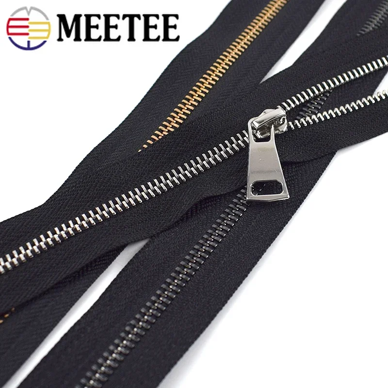 2/5/10Yards 5# Metal Zippers Tapes By The Meter Bag Jacket Clothes Decorative Zipper Repair Kit DIY Tailor Sewing Accessories