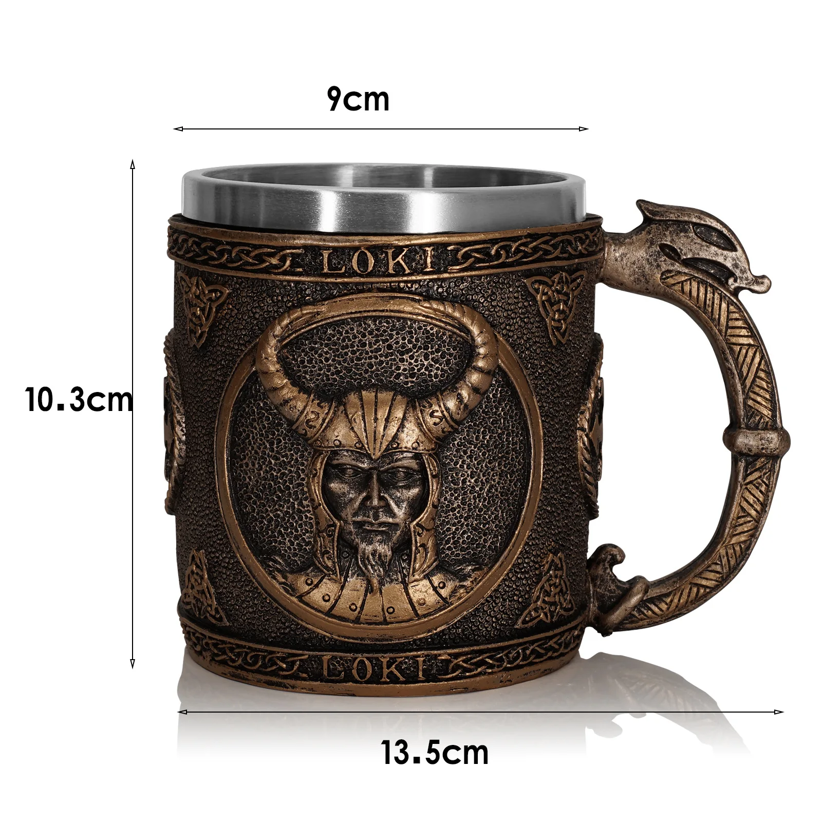 New Nordic Viking Loki Tankard Dragon Scandinavian Mug Nordic Beer Cup