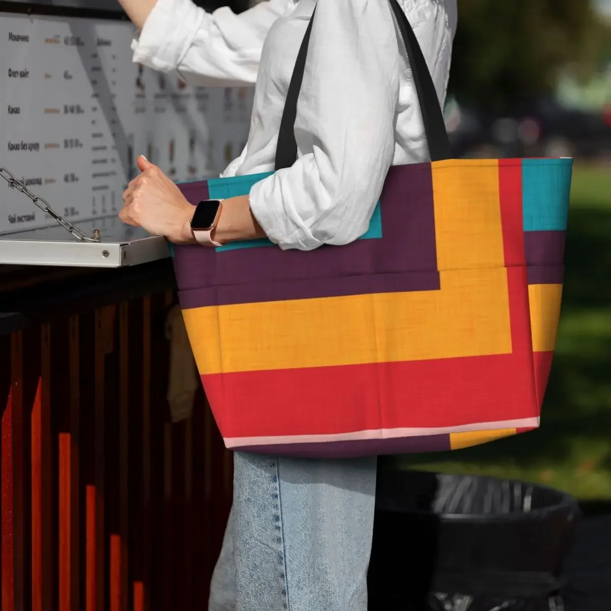 Abstract Mod Cube Teal Beach Tote Bag Sport Gym Yoga Duffle Large Tote Bag Women Travel Bag Fitness bag