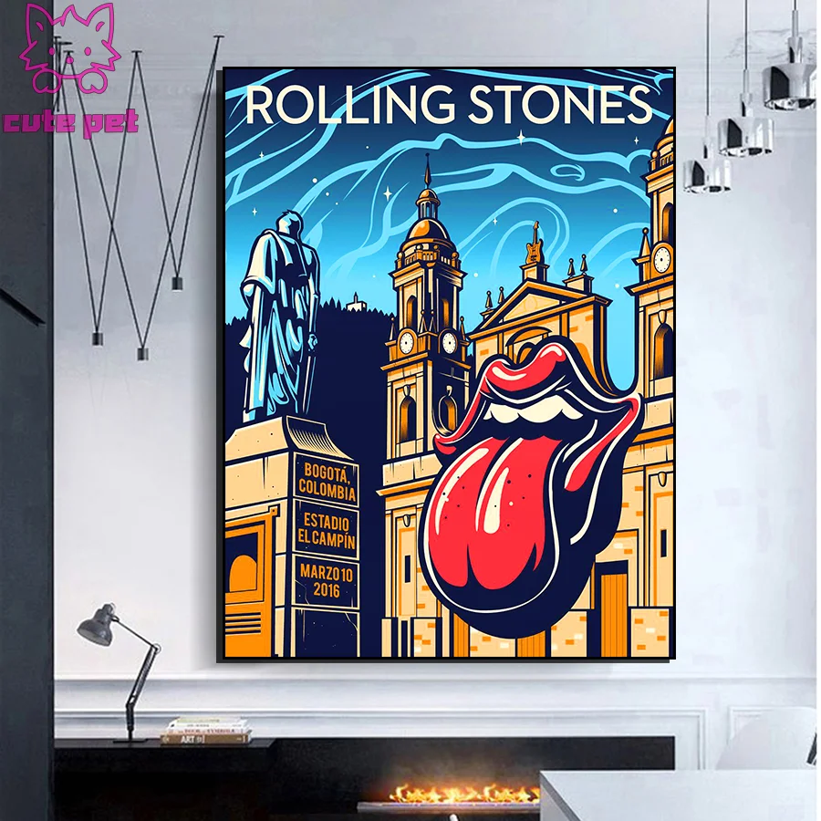 

Классический постер со стразами, красный язык, вышивка своими руками, 5D алмазная живопись, полная квадратная круглая дрель, мозаика, художественное здание, домашний декор