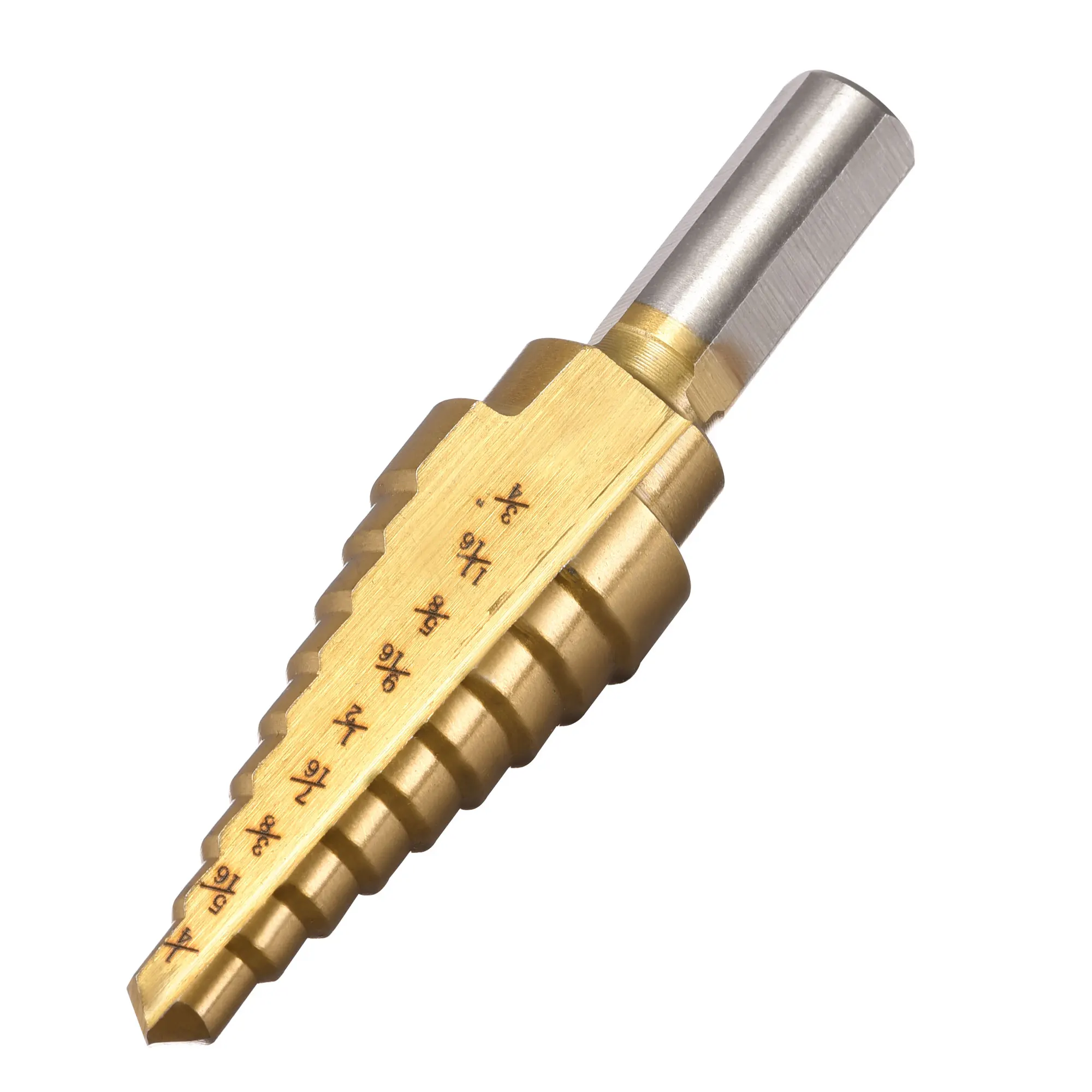 1/2pcs 1/8" to 1/2"  3/16" to 1/2"  1/4" to 3/4" Step Drill Bit HSS4241 Straight Flutes Triangular Shank for Metal Wood Plastic