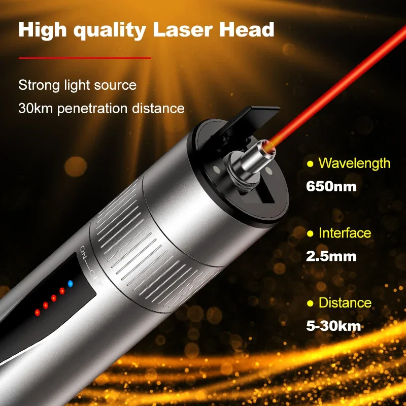 NETONE Visual Fault Locator Rechargeable 30KM Lithium Battery Laser Pen FC SC ST Fiber Optic Tester Pen