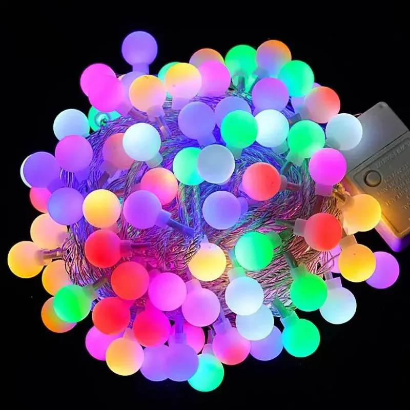

10M 100 LED Ball String Christmas Lights Holiday Party Wedding Decoration Garland Lamps Indoor Outdoor Lighting 220v EU