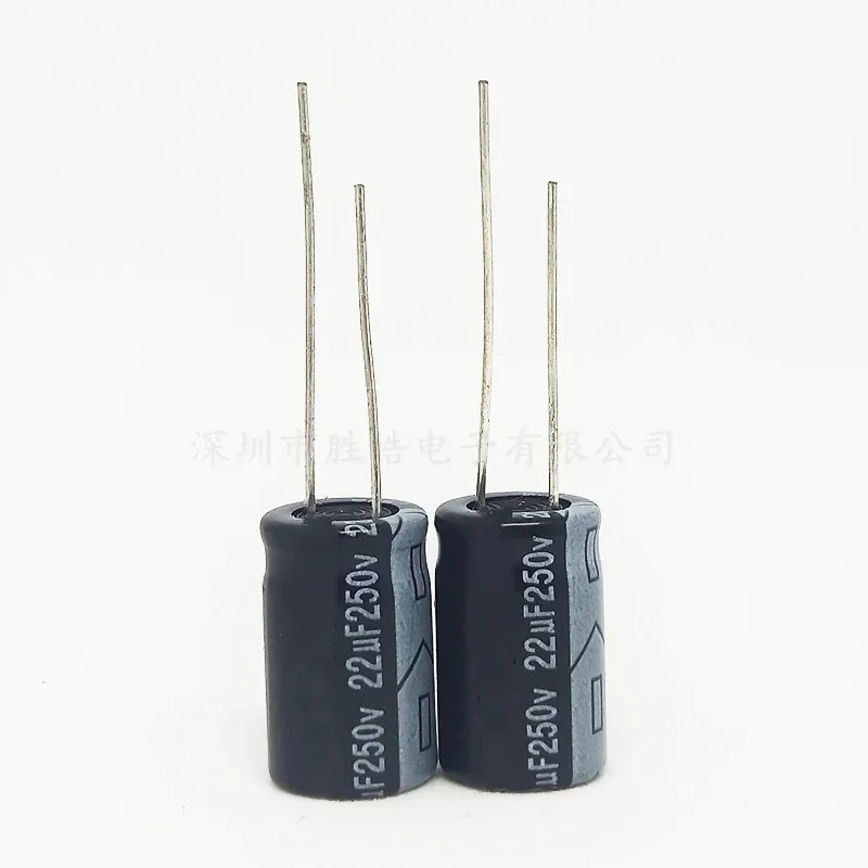 10PCS 250V22uF 10*17mm 22UF 250V High Quality Aluminum Electrolytic Capacitor DIP Size：10x17（mm）