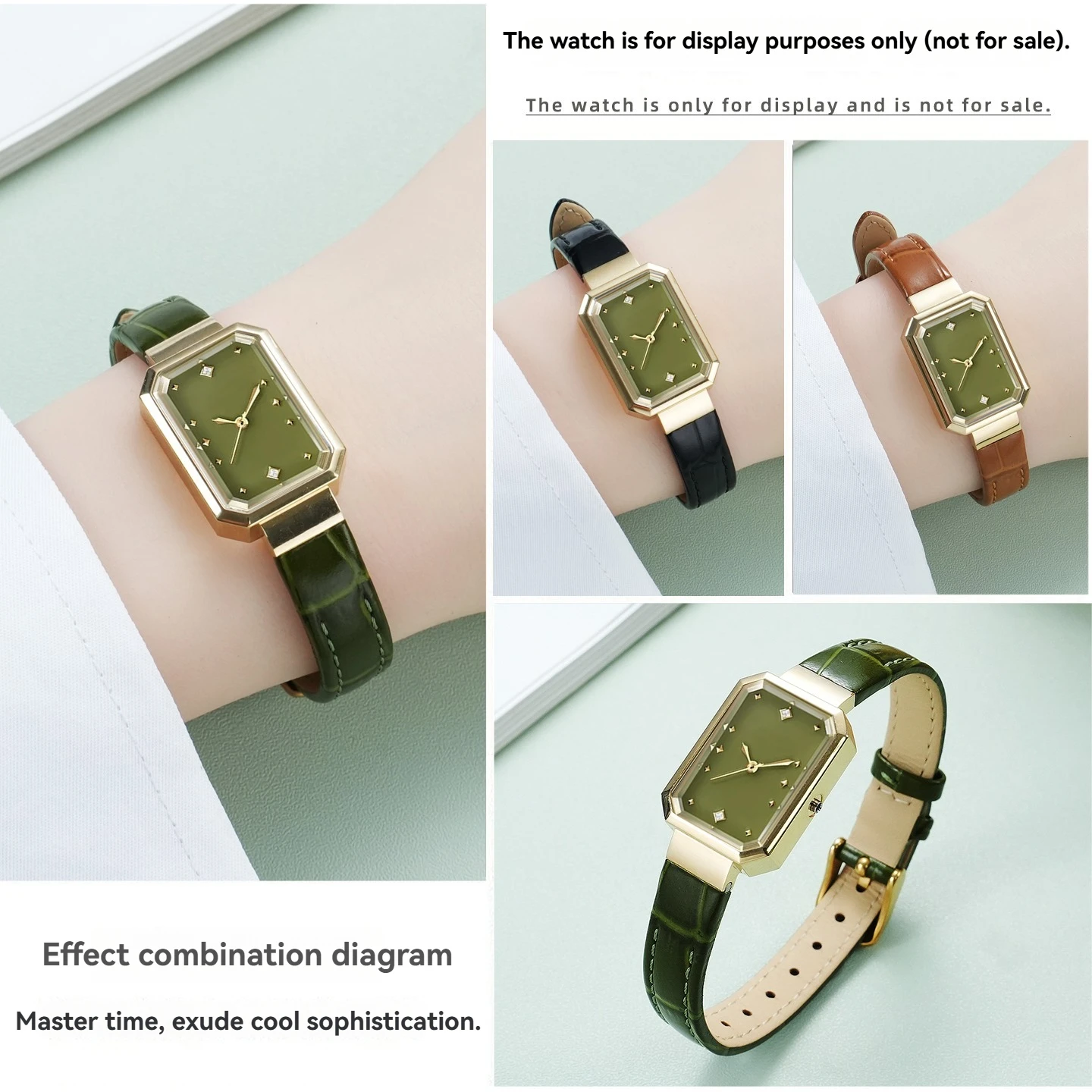 Suitable for Lola Rose sugar cube small green watch series watchband fashion women's stainless steel strap bracelet accessories