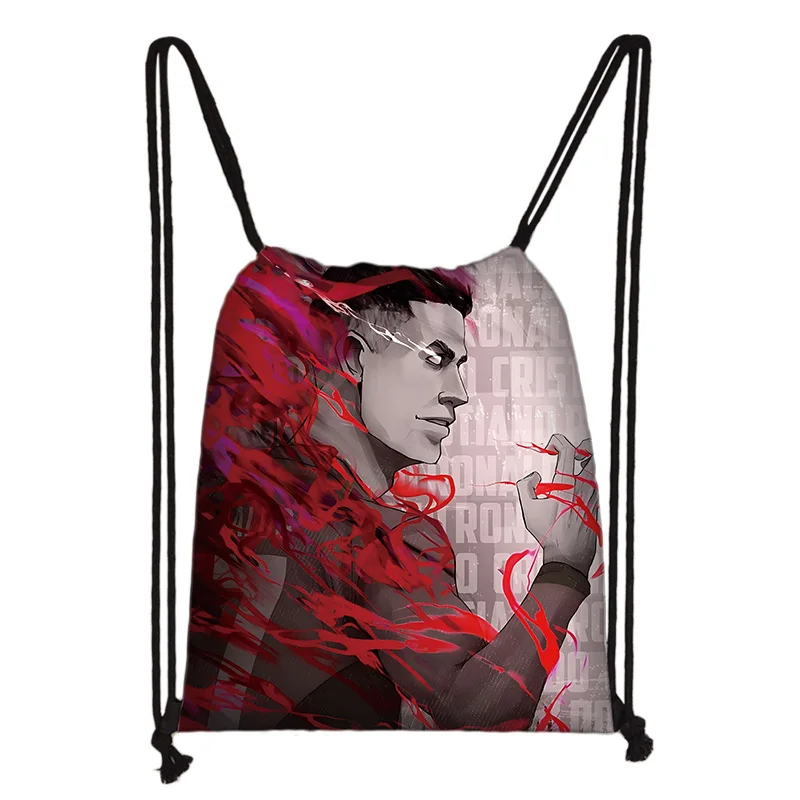 Football Star Print Drawstring Bag, Lightweight & Durable, Sports Fitness Yoga Storage Bag