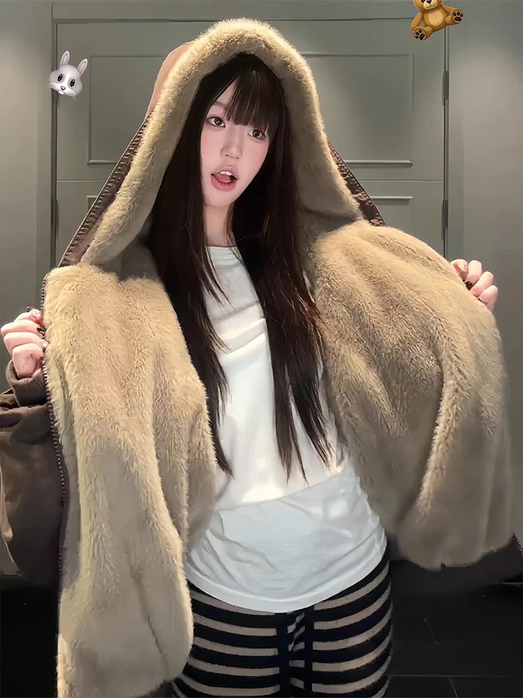 

Thiened, зимняя хлопковая мужская куртка с капюшоном на подкладке, пушистая верхняя одежда в стиле ретро, американский бренд кофейного цвета, гора...