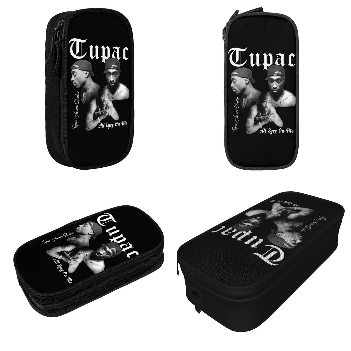 Tupac 2pac Hip Hop Pencil Cases Pencil Pouch Pen for Student Large Storage Bag Students School Zipper Stationery