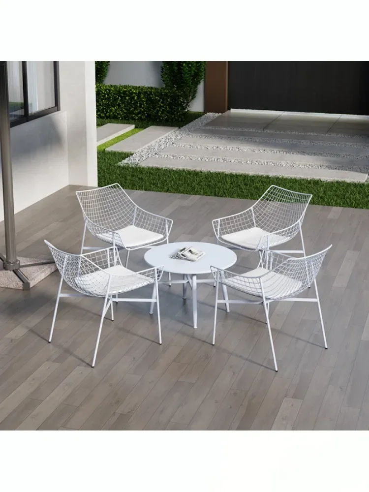 Outdoor tables, gardens, outdoor waterproofing, commercial iron stainless steel chairs, tables, sun umbrellas combination