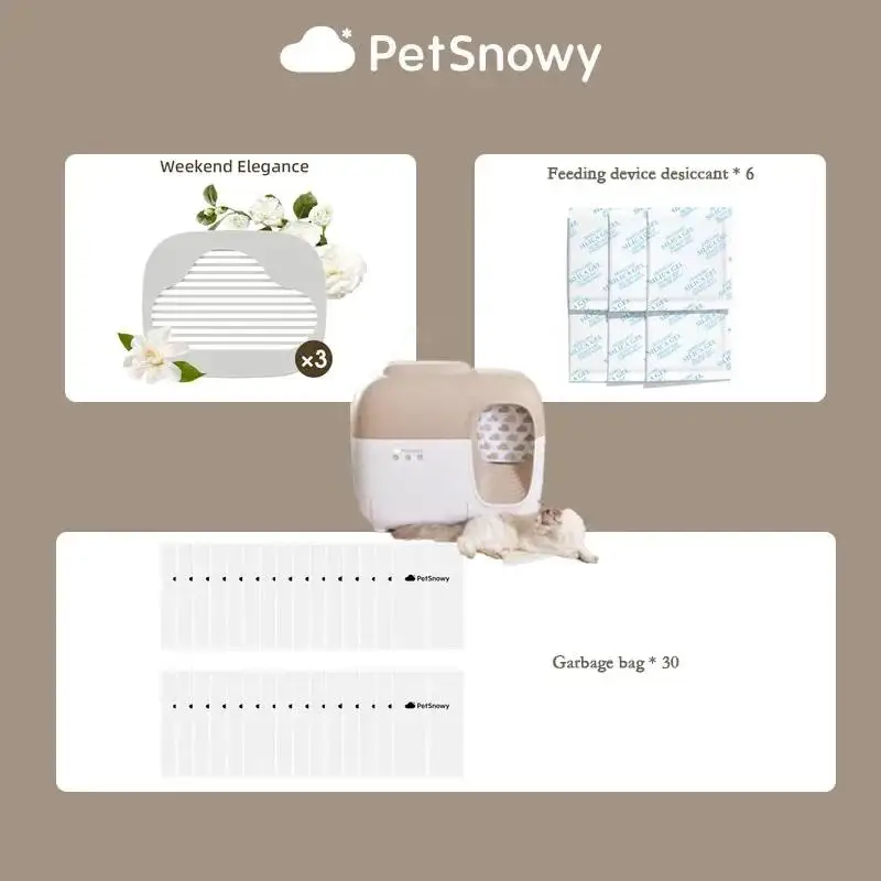 Petsnowy Cat Toilet Accessory Specific Trash Bag/ Deodorization Cat Toilets / Pet Food Desiccant Professional Cleaning Supplies