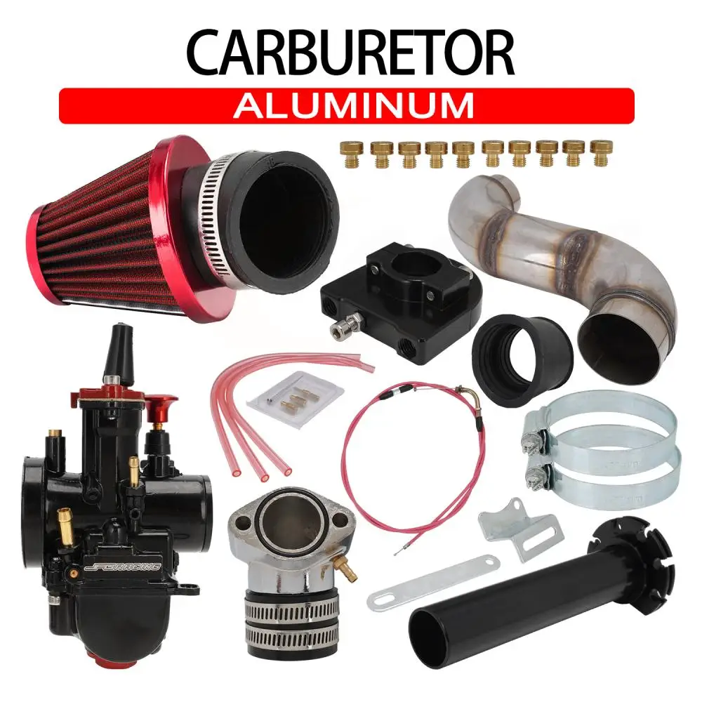 Carburetor Carb Performance Intake Manifold Air Filter Exhaust Pipe Kit 26mm 28mm For Universal ATV GY6 Dirt Bike