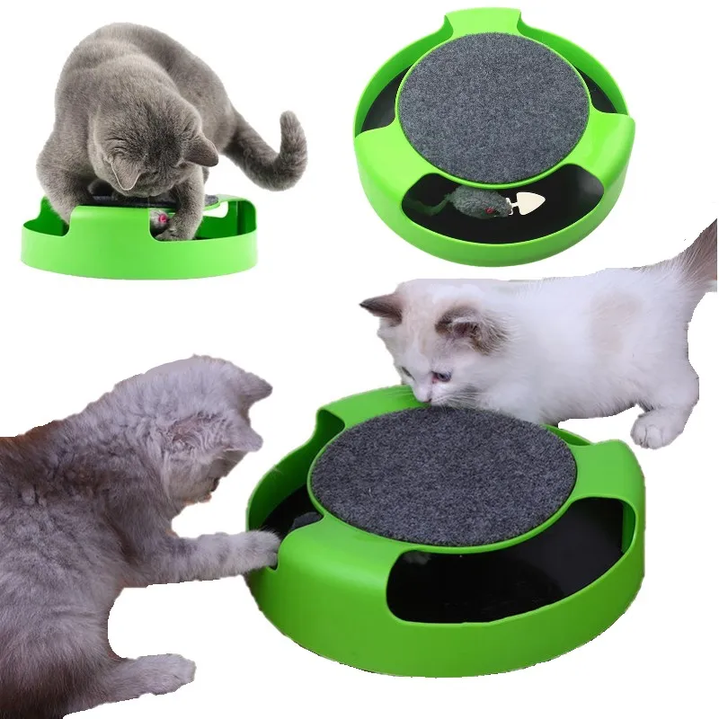 Cat Toy Turntable Roller Mouse Toys Interactive Intelligence Training Track Funny Games Cat Scratcher Toy Pet Toys  Accessories