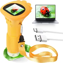 Kids Microscope 1000x Magnifier Microscope 200 Megapixels With LED Photo Video Function Educational Toys Science For Children