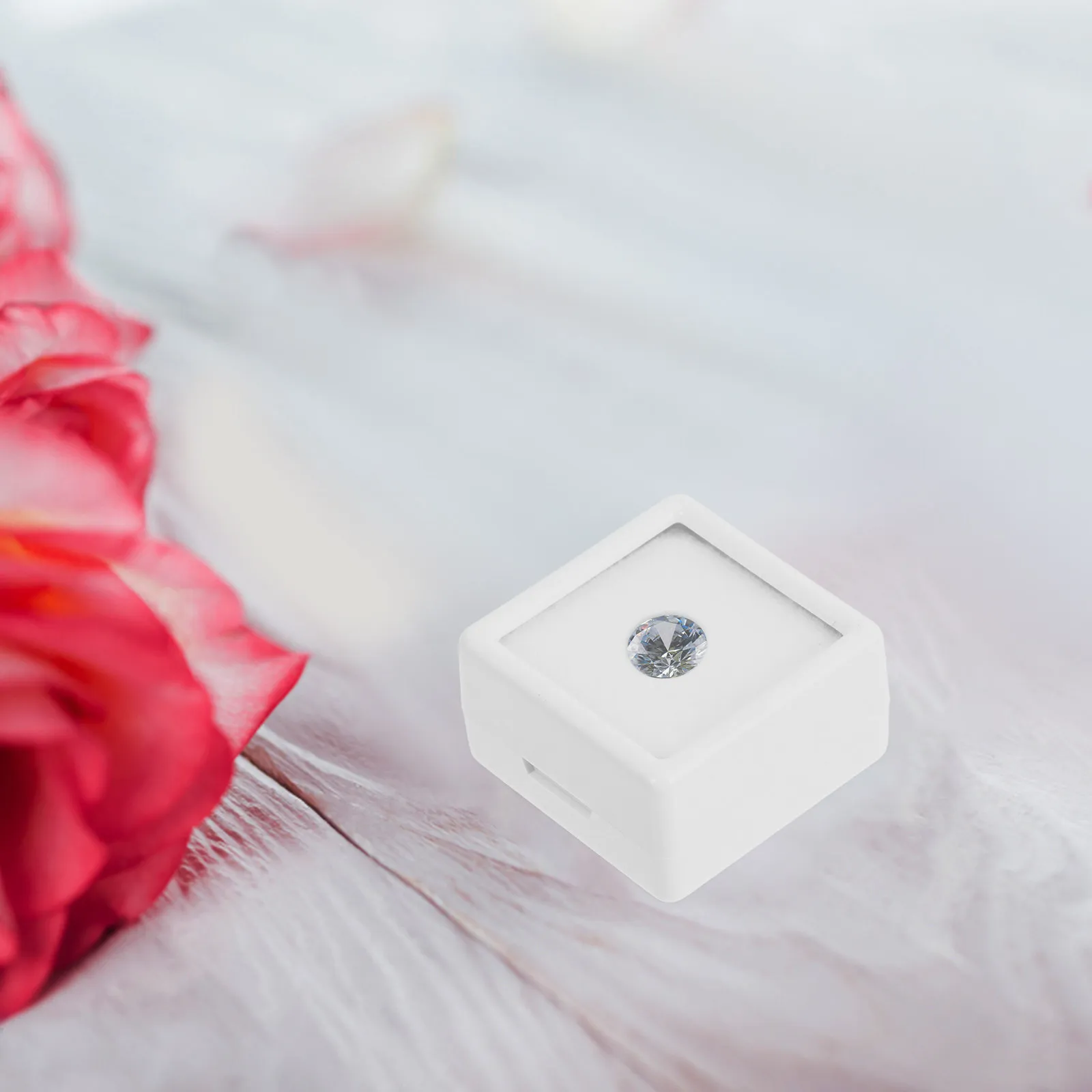 

12Pcs Clear Acrylic Gemstone Display Box Set ABS Jewelry Organizer Box for Loose Stones Diamonds Rings Crystals Beads