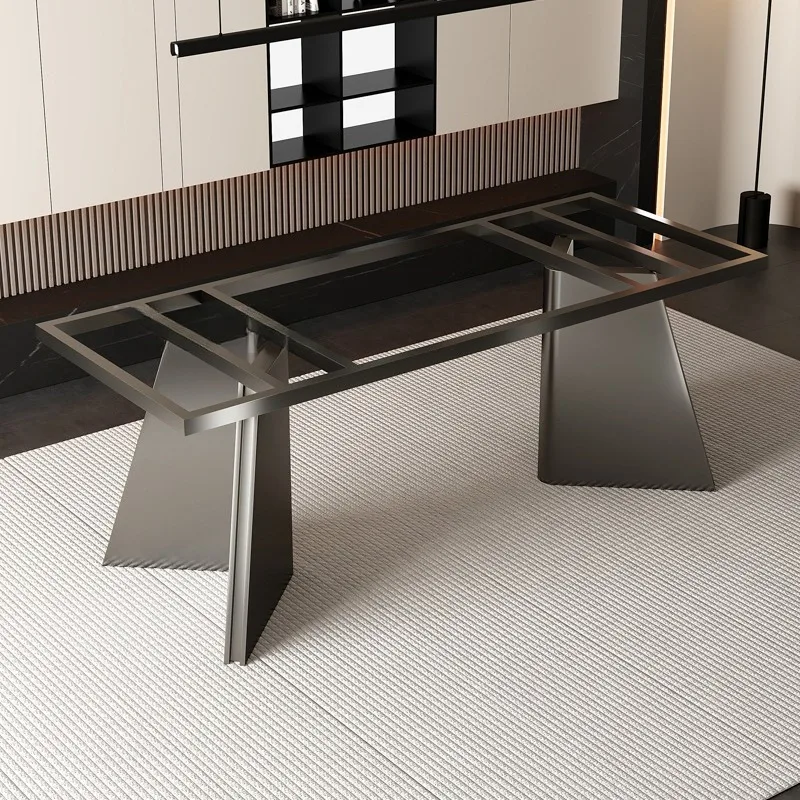 

Light luxury table legs bracket luxury stone legs stainless steel dining feet rock slab tea