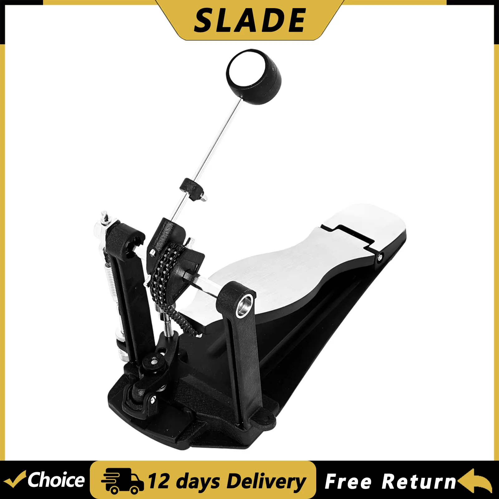 SLADE Bass Drum Pedal Beater Double Chain Direct Drive Pedal Drum Foot Pedal Base Drummer Percussion Instrument Accessories