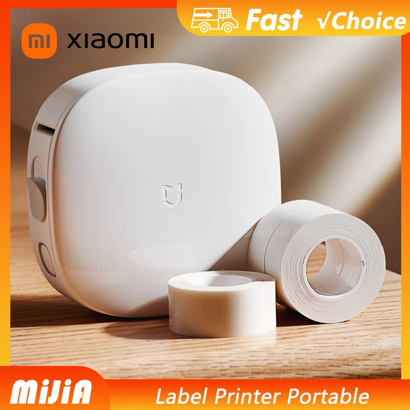 Original Xiaomi Mijia Portable Smart Label Printer Set Paper Sticker Pocket Wireless Printer For Home Office Marker Ink Free