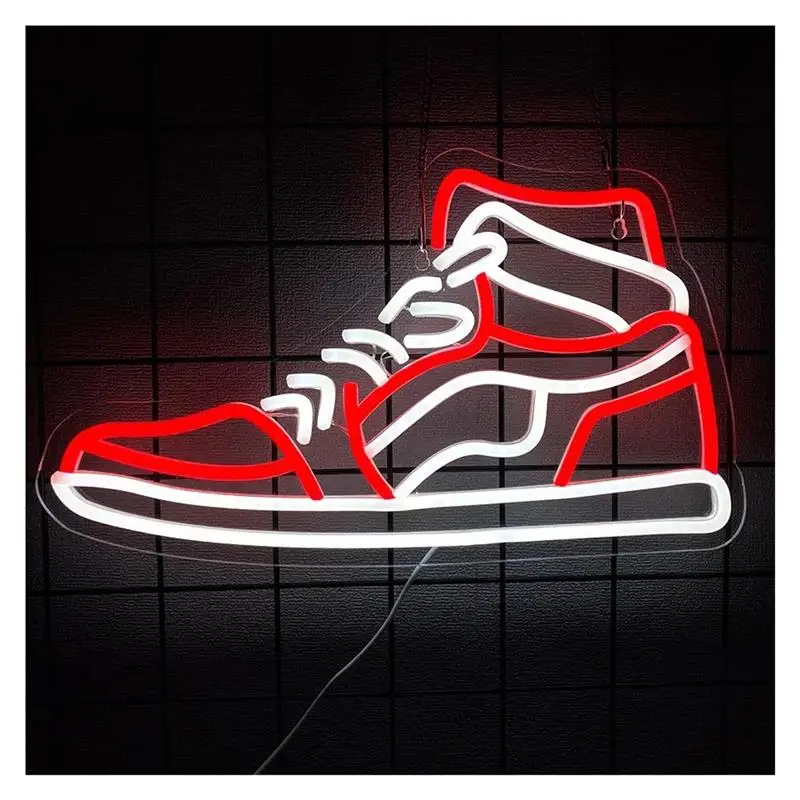 Sneaker Neon Lights, Wall Decoration Of Tide Shoe Store, Used For Bar Parties Luminous Decoration 24cm×41cm/16.15x9.45inch