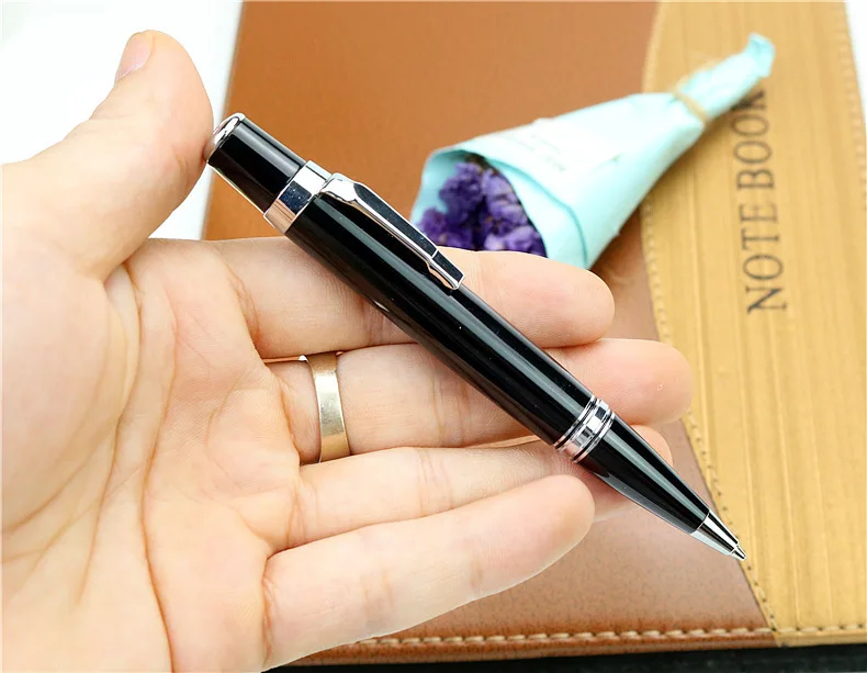 1PCS Mini Ballpoint Pen with G2 Refills Set 1mm Black Smooth Writing Metal Pen for Business Office Teacher Wedding Guest Gift