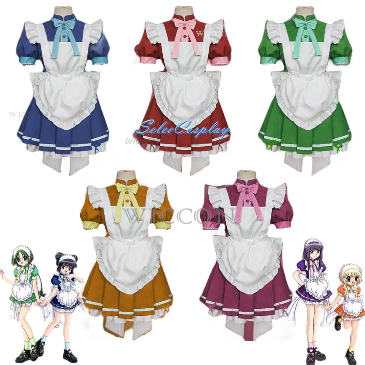 

Anime Tokyo Mew Mew Aizawa Minto Momomiya Ichigo Midorikawa Retasu Fon Pudding Cosplay Costume Maid Dress Woman Kawaii Party Set