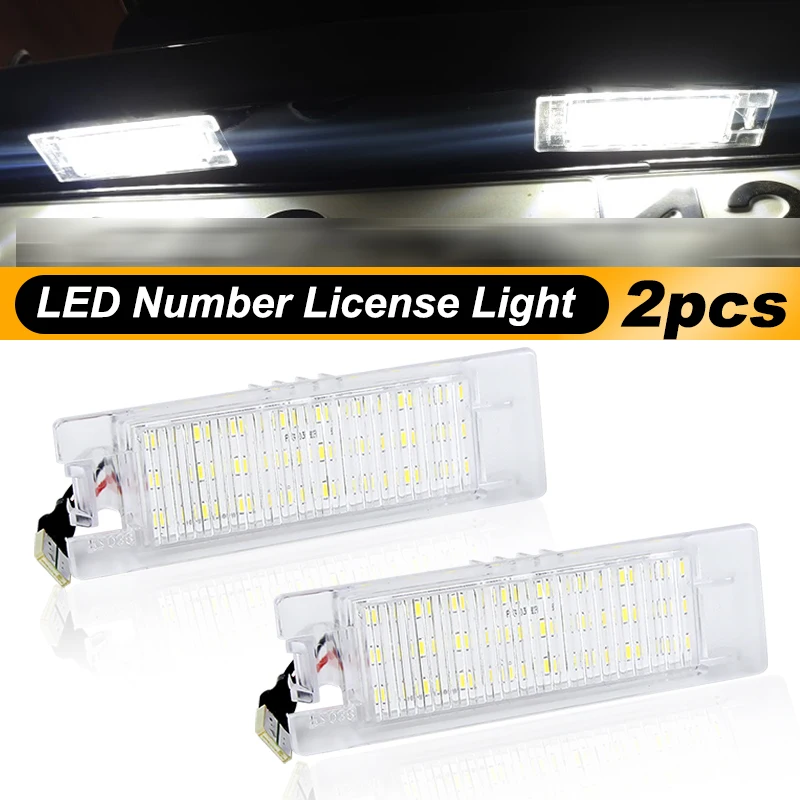 2XFor Alfa Romeo 147 156 159 166 Brera Giulietta Mito GF Spider Canbus Led License Number Plate Lights 12V Auto Tag Replacement