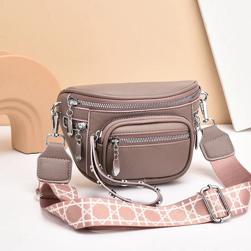 Fashion pu Casual Hobos Chest Bag Underarm Bag Saddle Crossbody Bag For Women Students Shoulder Cross Body Bag coin purse