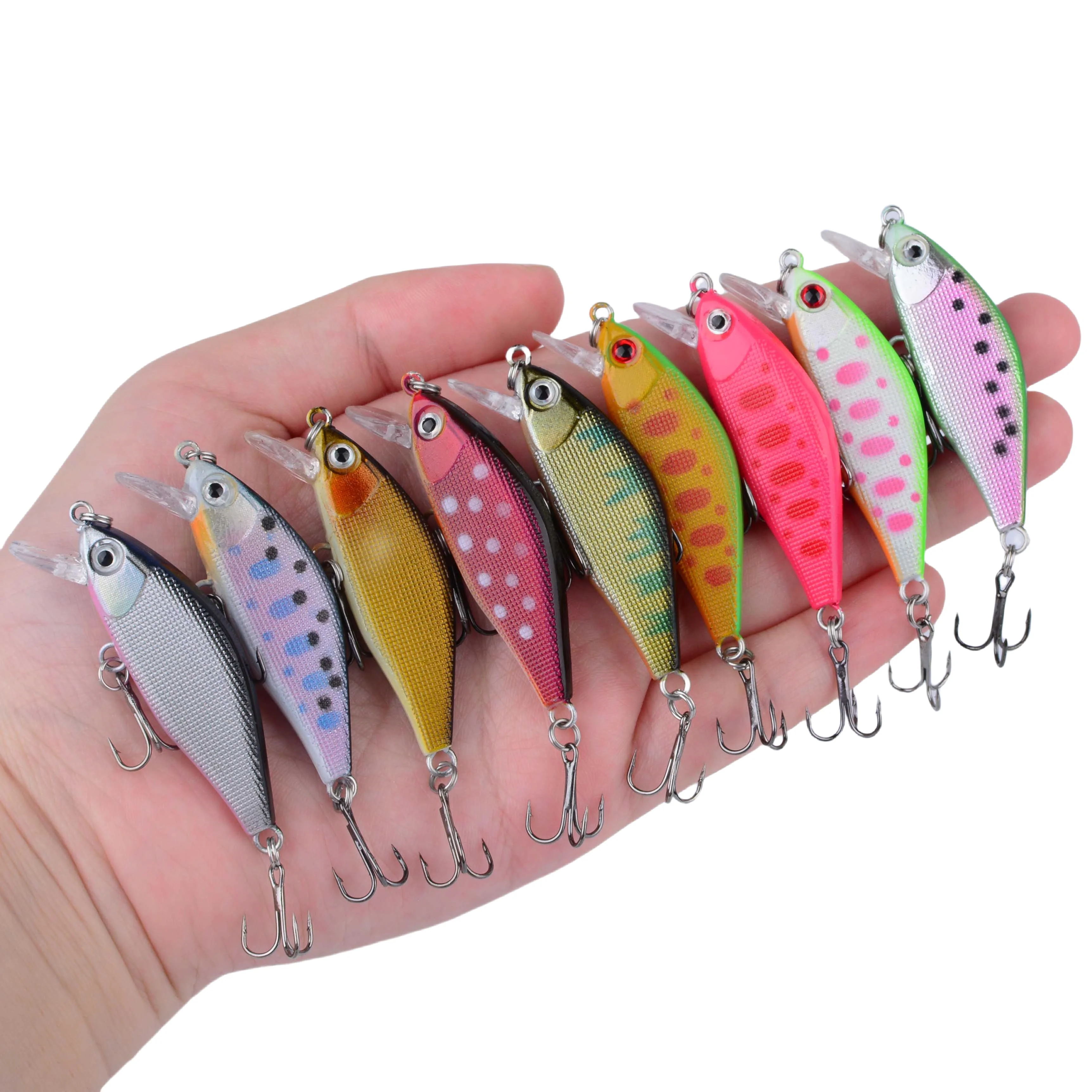 1 Stück 4g 5cm Sinkender Minnow-Köder zum Angeln Mini Minnow Wobbler für Forellen- und Karpfenangeln Sinkender Harter Köder