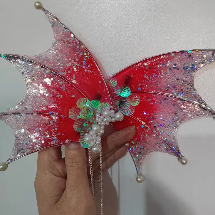 CALDO! COS Orecchie da Sirena Gradiente Orecchie di Squalo Copricapo Fata Mago Accessori per Capelli Orecchie di Squalo Sirena Puntelli Foto Puntelli Cosplay